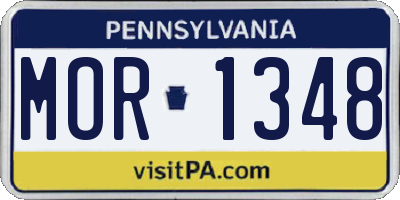 PA license plate MOR1348