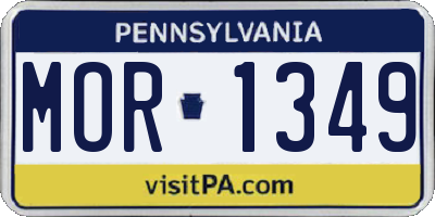 PA license plate MOR1349