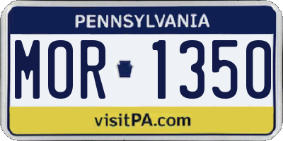 PA license plate MOR1350