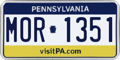 PA license plate MOR1351
