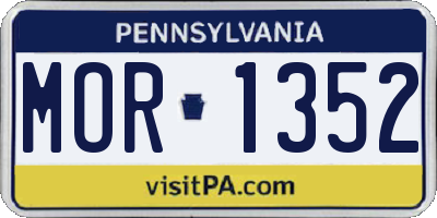 PA license plate MOR1352
