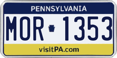 PA license plate MOR1353