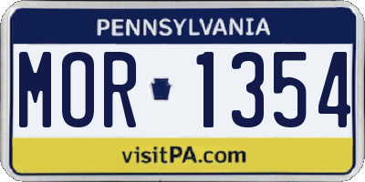 PA license plate MOR1354
