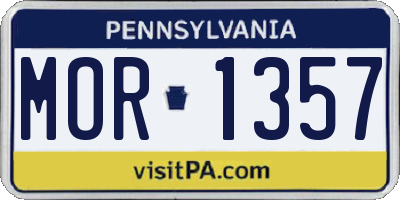 PA license plate MOR1357