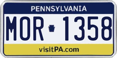 PA license plate MOR1358