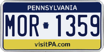 PA license plate MOR1359