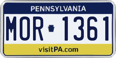PA license plate MOR1361