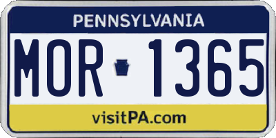 PA license plate MOR1365