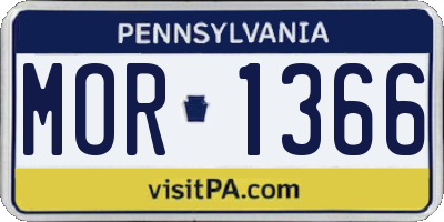 PA license plate MOR1366