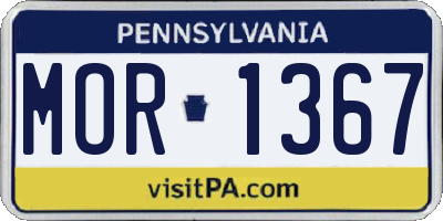 PA license plate MOR1367