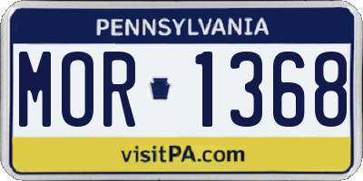 PA license plate MOR1368