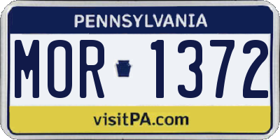 PA license plate MOR1372