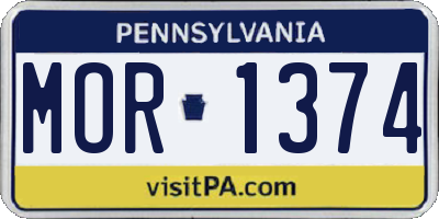 PA license plate MOR1374