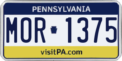 PA license plate MOR1375