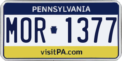 PA license plate MOR1377