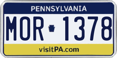 PA license plate MOR1378