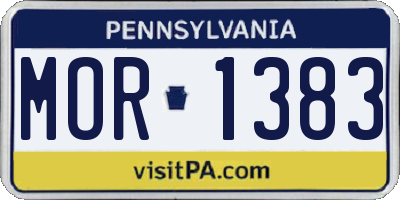PA license plate MOR1383