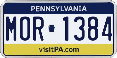 PA license plate MOR1384