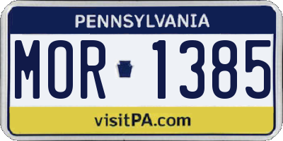 PA license plate MOR1385