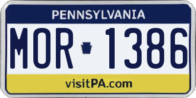 PA license plate MOR1386