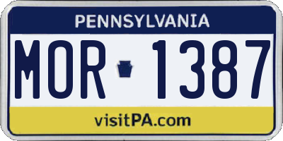 PA license plate MOR1387