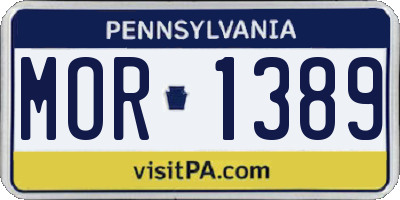PA license plate MOR1389
