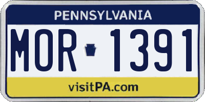 PA license plate MOR1391