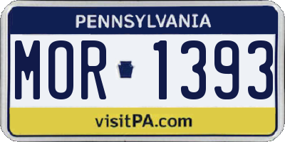 PA license plate MOR1393