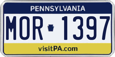PA license plate MOR1397
