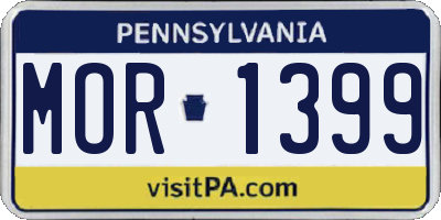 PA license plate MOR1399