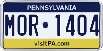 PA license plate MOR1404