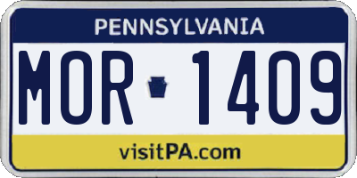 PA license plate MOR1409