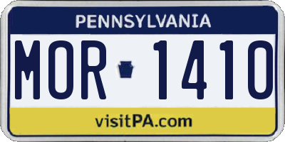 PA license plate MOR1410