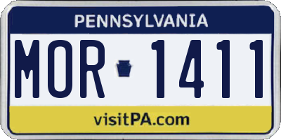 PA license plate MOR1411