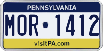 PA license plate MOR1412