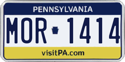 PA license plate MOR1414
