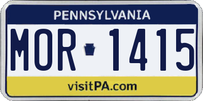 PA license plate MOR1415