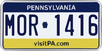 PA license plate MOR1416