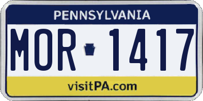 PA license plate MOR1417