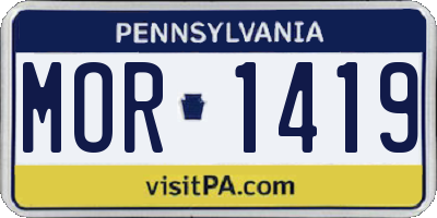 PA license plate MOR1419