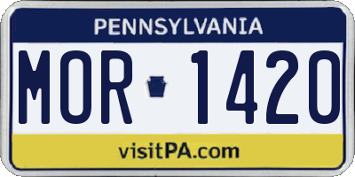 PA license plate MOR1420