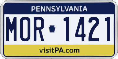 PA license plate MOR1421