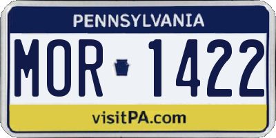 PA license plate MOR1422