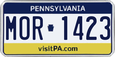 PA license plate MOR1423