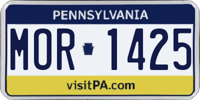 PA license plate MOR1425