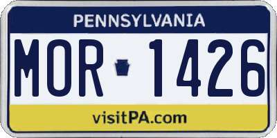 PA license plate MOR1426