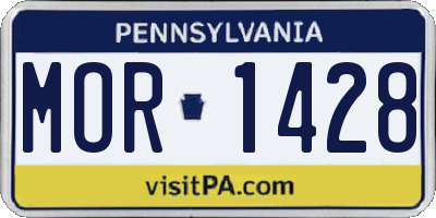 PA license plate MOR1428