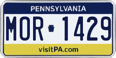 PA license plate MOR1429