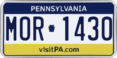 PA license plate MOR1430