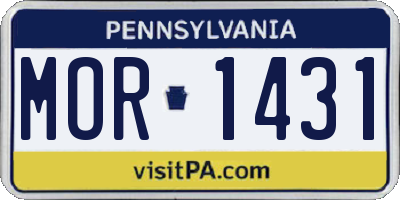 PA license plate MOR1431